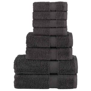 vidaXL 8 tlg. Premium-Handtuch-Set SOLUND Anthrazit 600 g/m&sup2;