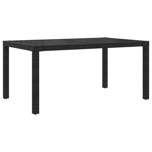 vidaXL 7-tlg. Garten-Essgruppe mit Auflagen Poly Rattan Schwarz