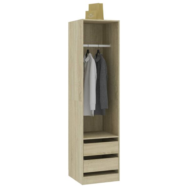 vidaXL Kleiderschrank mit Schubladen Sonoma-Eiche 50x50x200 cm