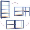 vidaXL Regale mit 5 B&ouml;den 2 Stk. Blau Stahl & Holzwerkstoff