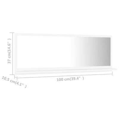vidaXL Badspiegel Weiß 100x10,5x37 cm Holzwerkstoff