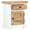 vidaXL Nachttisch Wei&szlig; und Braun 40x30x50 cm Massivholz Mango