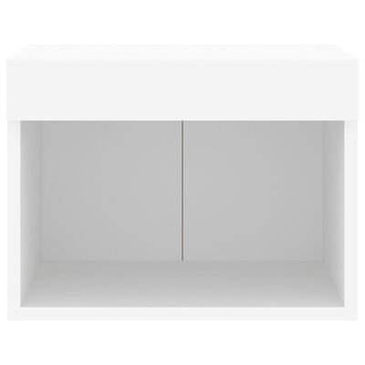 vidaXL Wand-Nachttische mit LED-Leuchten 2 Stk. Weiß