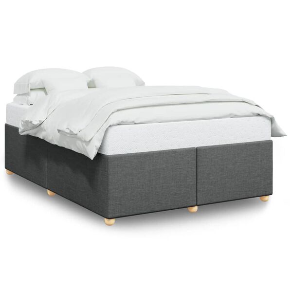 vidaXL Bettgestell ohne Matratze Dunkelgrau 140x190 cm Stoff
