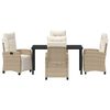 vidaXL Garten Essgruppe 5 pcs Beige Poly-Rattan
