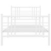 vidaXL Bettgestell mit Kopf- und Fu&szlig;teil Metall Wei&szlig; 107x203 cm