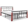 vidaXL Bettgestell Metall und Massivholz Eiche 140x200 cm