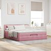 vidaXL Ottomane Bett mit Matratze & LEDs Rosa 180x200 cm Samt