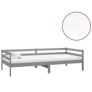 vidaXL Tagesbett mit Matratze 90x200 cm Grau Kiefer Massivholz