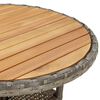 vidaXL 3-tlg. Garten-Essgruppe mit Kissen Grau Poly Rattan Akazie
