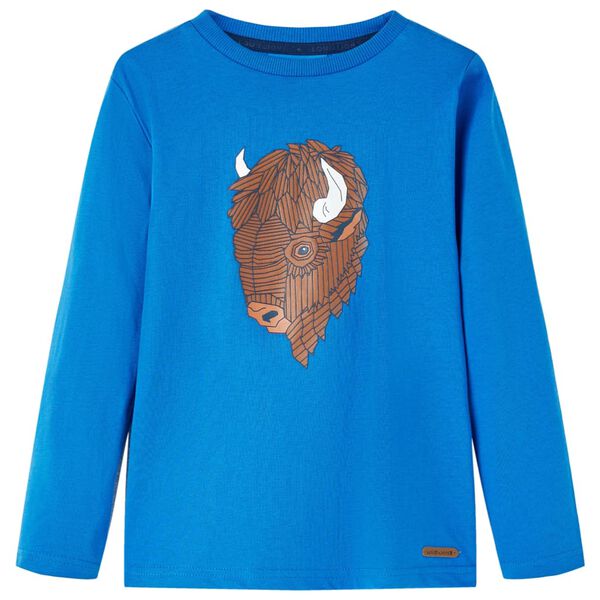 Kinder-Langarmshirt Kobaltblau 140