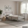 vidaXL Bett Grau Metall 100x200 cm