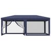 vidaXL Partyzelt mit 6 Mesh-Seitenw&auml;nden Blau 6x4 m HDPE