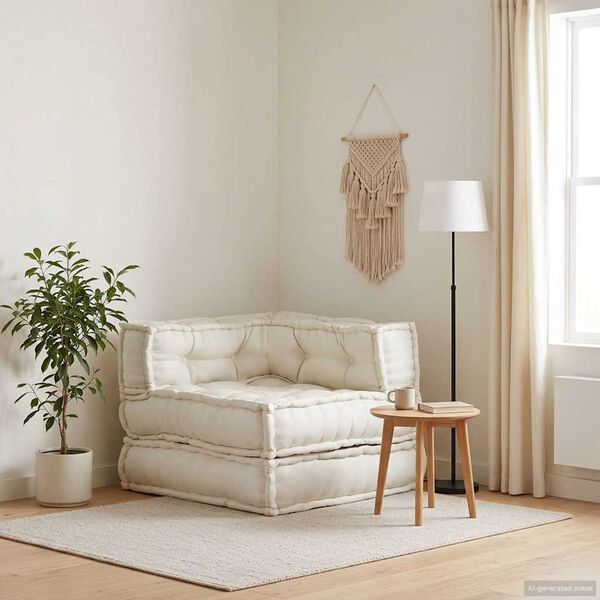 vidaXL Modulares Sofaelement Creme 70x70x54 cm Stoff