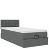 vidaXL Ottoman-Bett mit Matratze & LEDs Dunkelgrau 90x190 cm Stoff
