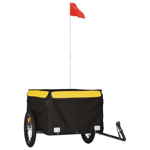 vidaXL Fahrradanh&auml;nger Schwarz und Gelb 45 kg Eisen