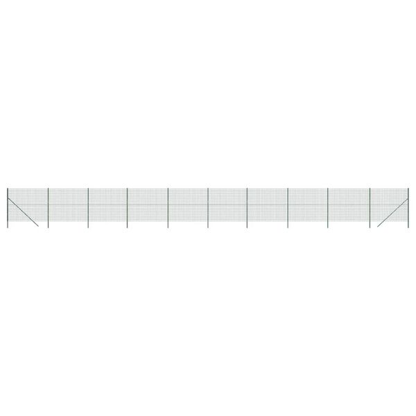 vidaXL Maschendrahtzaun Gr&uuml;n 2,2x25 m Verzinkter Stahl