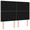 vidaXL LED Kopfteil mit LED-Lichtleisten Dunkelgrau 144 cm Polyester