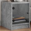 vidaXL Nachttisch mit Glast&uuml;r Betongrau 35x37x42 cm