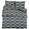 vidaXL Bettw&auml;sche-Set Dunkelgrau und Wei&szlig; 140x200 cm Baumwolle