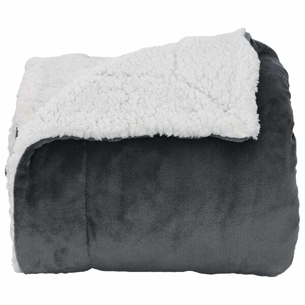 vidaXL &Uuml;berwurfdecke Dunkelgrau 220 x 240 cm Fleece