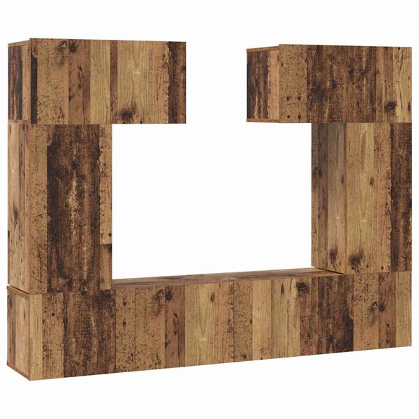 vidaXL TV-Schrankset Wandmontiert 6 pcs Altholz Holzwerkstoff