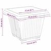 vidaXL Quadratischer Blumentopf 6 pcs Schwarz 20 x 20 x 16 cm