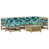 vidaXL 7-tlg. Garten-Lounge-Set mit Kissen Impr&auml;gniertes Kiefernholz