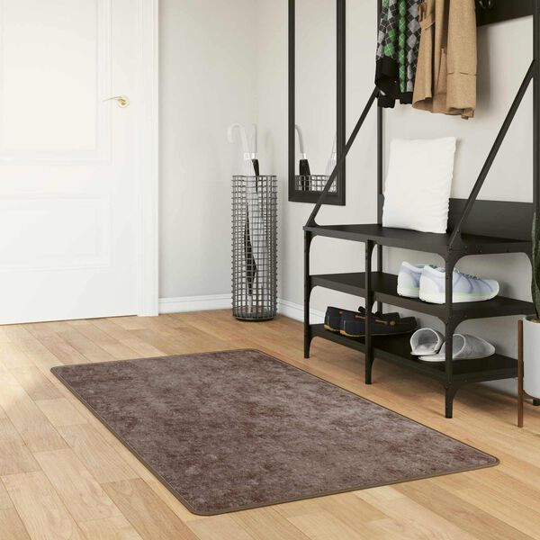 vidaXL Teppichl&auml;ufer MARSA Grau 150 x 100 cm Polyester und PVC
