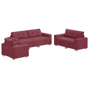 vidaXL Sofa 3 stk. Wind Rot Leinenmischgewebe