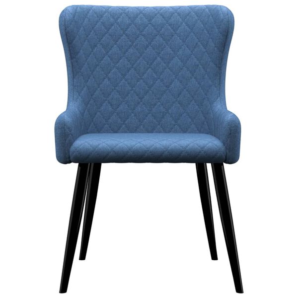 vidaXL Esszimmerst&uuml;hle 2 Stk. Blau Stoff