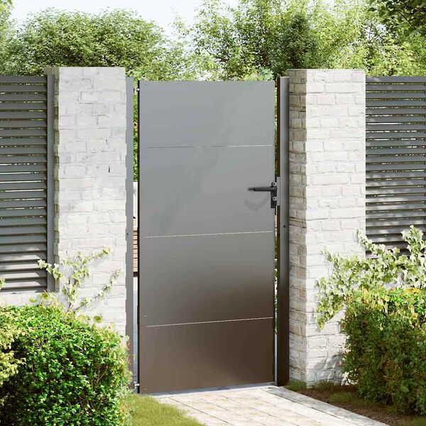 vidaXL Gartentor Schwarz 105 x 175 cm Pulverbeschichteter Stahl