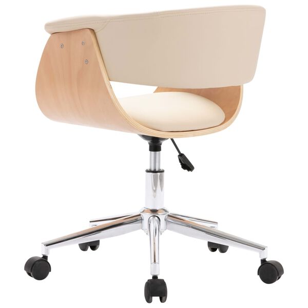 vidaXL Esszimmerst&uuml;hle 4 Stk. Drehbar Creme Kunstleder
