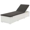 vidaXL Sonnenliege mit Auflage Poly Rattan Wei&szlig;
