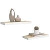 vidaXL Schweberegale 2 Stk. Eichen-Optik und Wei&szlig; 60x23,5x3,8 cm MDF