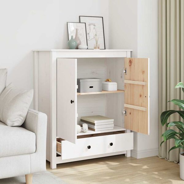 vidaXL Highboard Wei&szlig; 83x41,5x100 cm Massivholz Kiefer