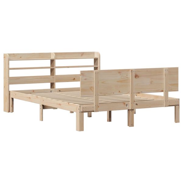 vidaXL Bettgestell mit Kopfteil ohne Matratze 135x190 cm
