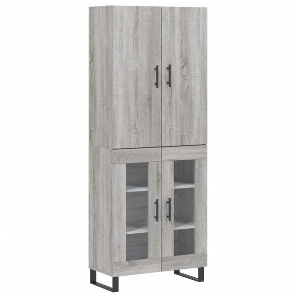 vidaXL Highboard Grau Sonoma 69,5x34x180 cm Holzwerkstoff
