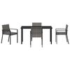 vidaXL Garten Essgruppe 5 pcs Grau Pulverbeschichteter Stahl
