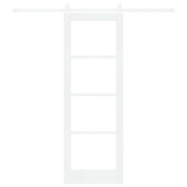 vidaXL Schiebet&uuml;r Wei&szlig; 73,5 x 211 cm Massivholz Kiefer und Glas