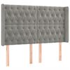 vidaXL LED Kopfteil Hellgrau 163x16x118/128 cm Samt