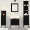 vidaXL Badezimmerm&ouml;bel-Set mit Regal 4 pcs Schwarz Holzwerkstoff
