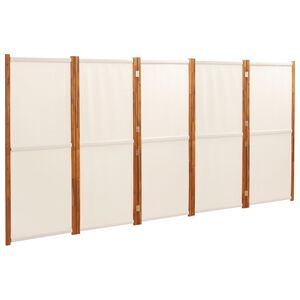 vidaXL 5-tlg. Raumteiler Cremewei&szlig; 350x180 cm