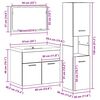 vidaXL Badezimmerm&ouml;bel-Set mit Regal mit T&uuml;r 4 pcs Braun Holzwerkstoff