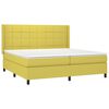 vidaXL Boxspringbett mit Matratze & LED Gr&uuml;n 200x200 cm Stoff