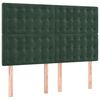 vidaXL Boxspringbett mit Matratze Dunkelgr&uuml;n 140x200 cm Samt