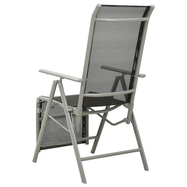 vidaXL Garten-Liegestuhl Textilene und Aluminium Silbern