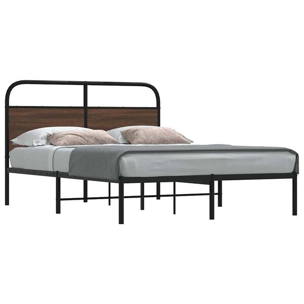 vidaXL Bettgestell ohne Matratze 140x190 cm Braun Eichen-Optik