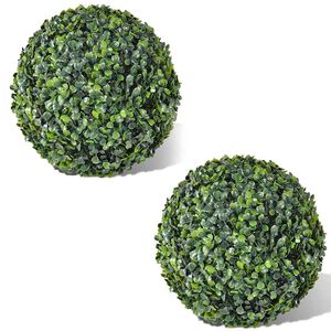vidaXL Kunstpflanze Buchsbaum Kugelform 2 St&uuml;ck 35 cm