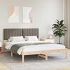 vidaXL Bettgestell mit gepolstertem Kopfteil Taupe 150 x 200 cm